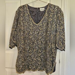 Plus Size Vintage Sequin Top